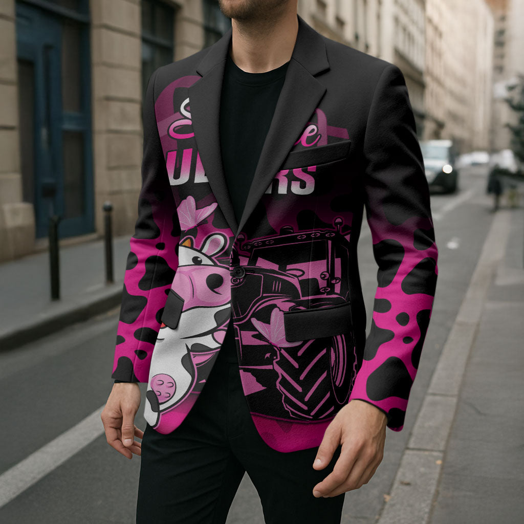 Personalised Save The Udders Blazer Farmer Day Breast Cancer Support