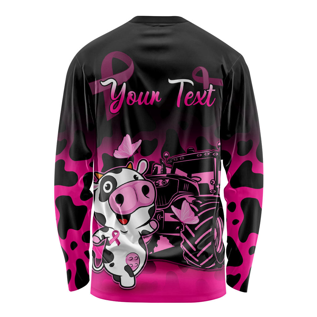 Personalised Save The Udders Long Sleeve Shirt Farmer Day Breast Cancer Support