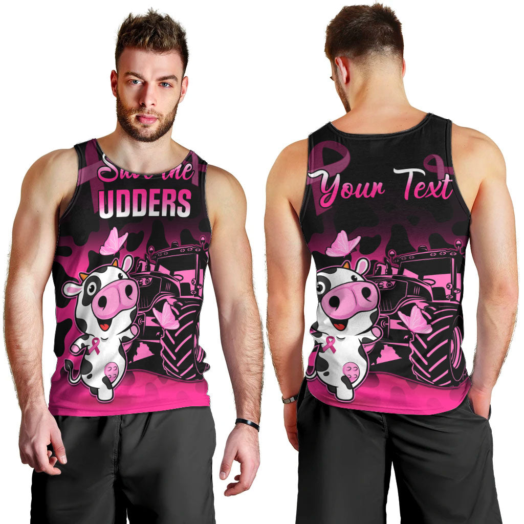 Personalised Save The Udders Men Tank Top Farmer Day Breast Cancer Support
