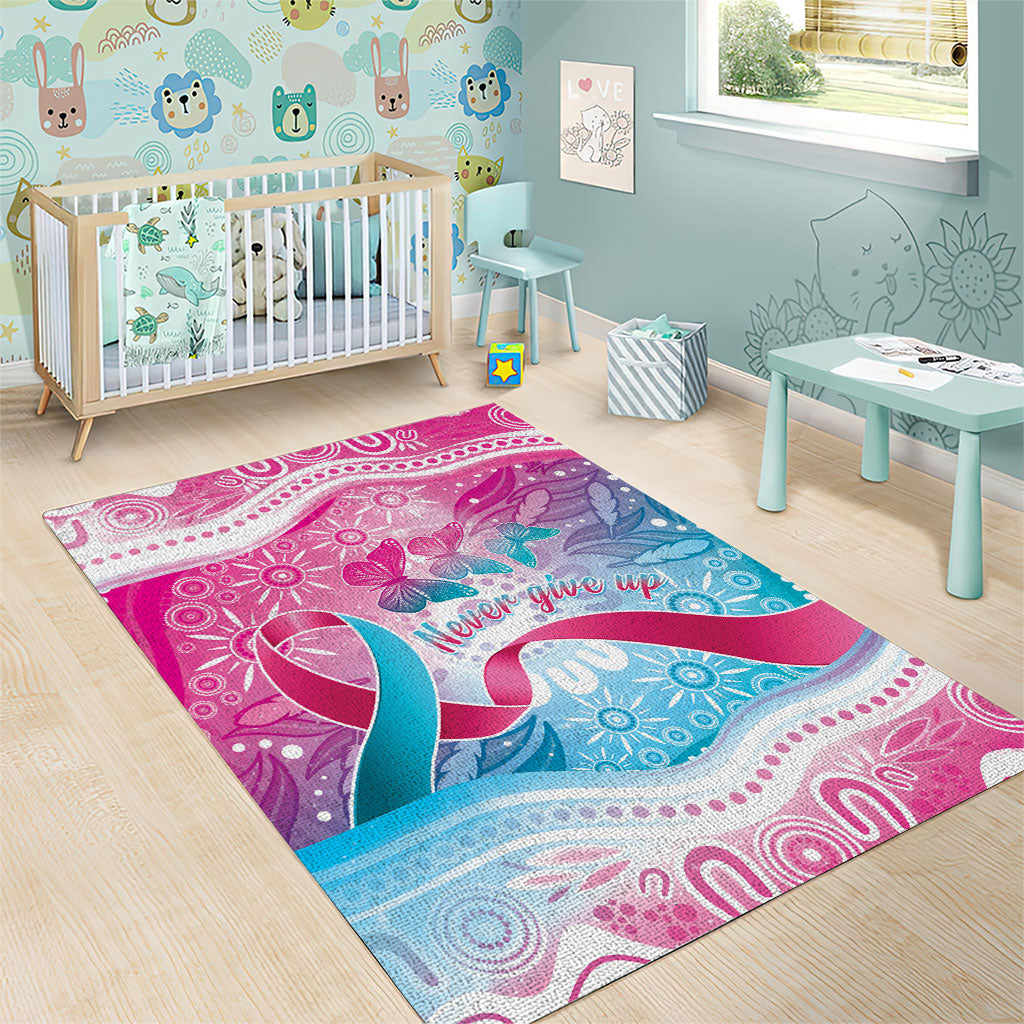 Australia Hereditary Cancer Support Area Rug Never Give Up