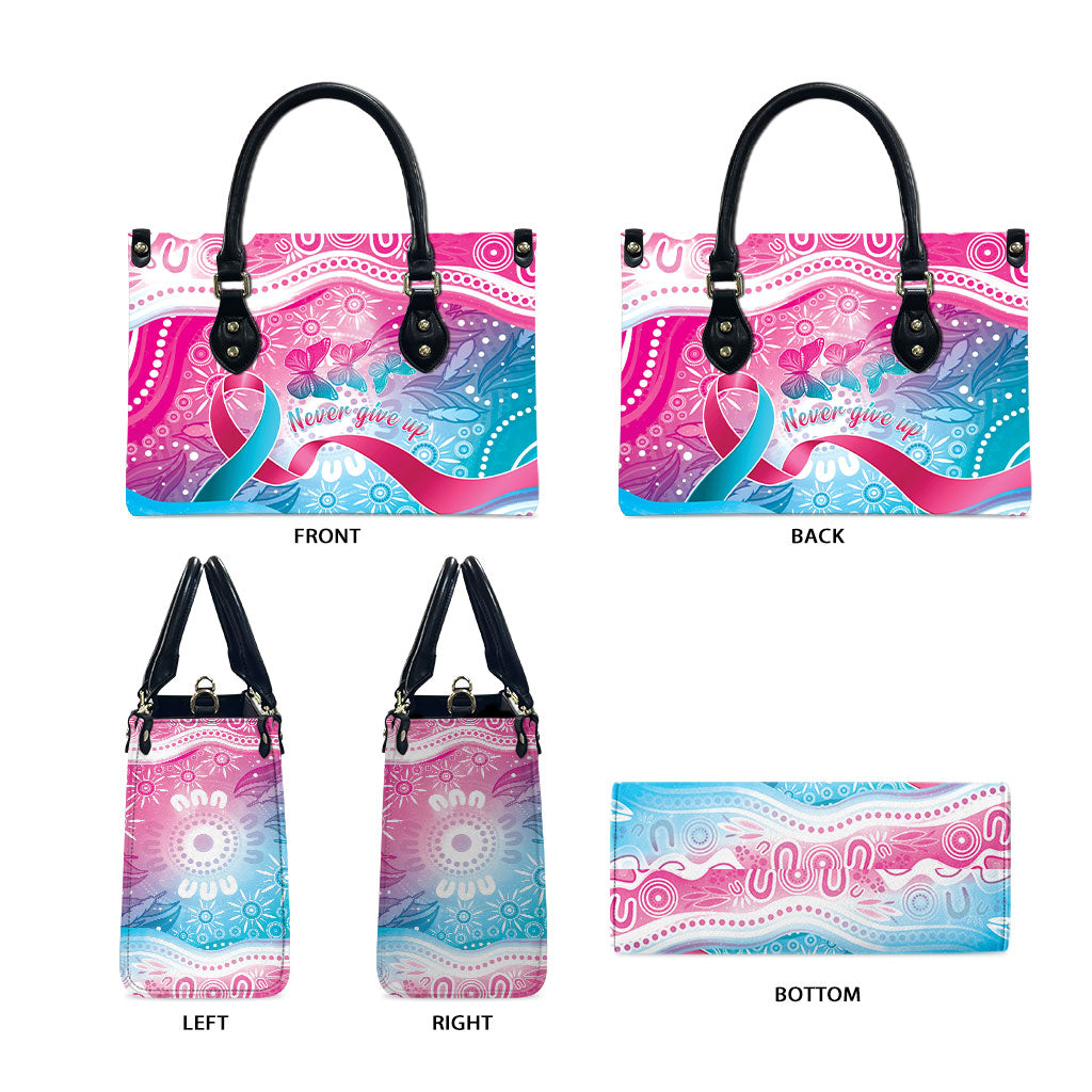 Australia Hereditary Cancer Support Leather Bag Never Give Up