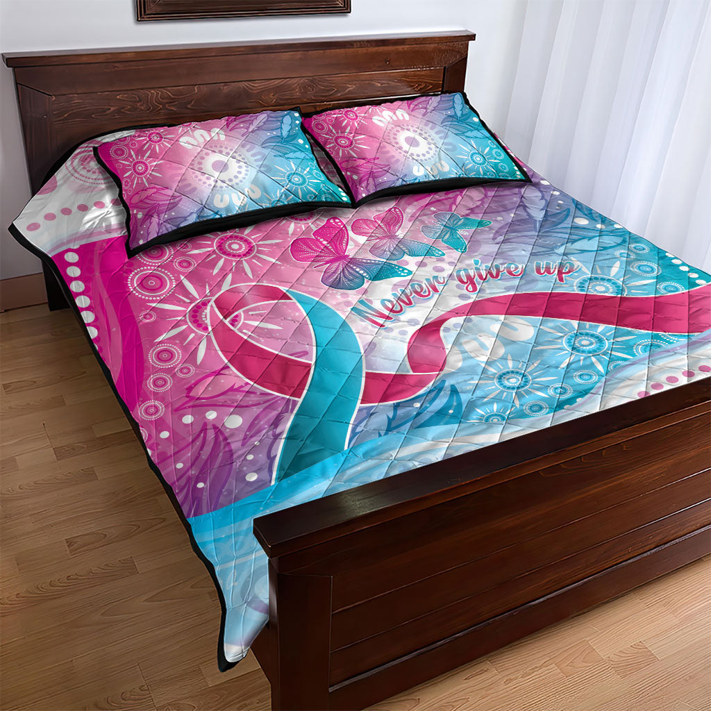 Australia Hereditary Cancer Support Quilt Bed Set Never Give Up