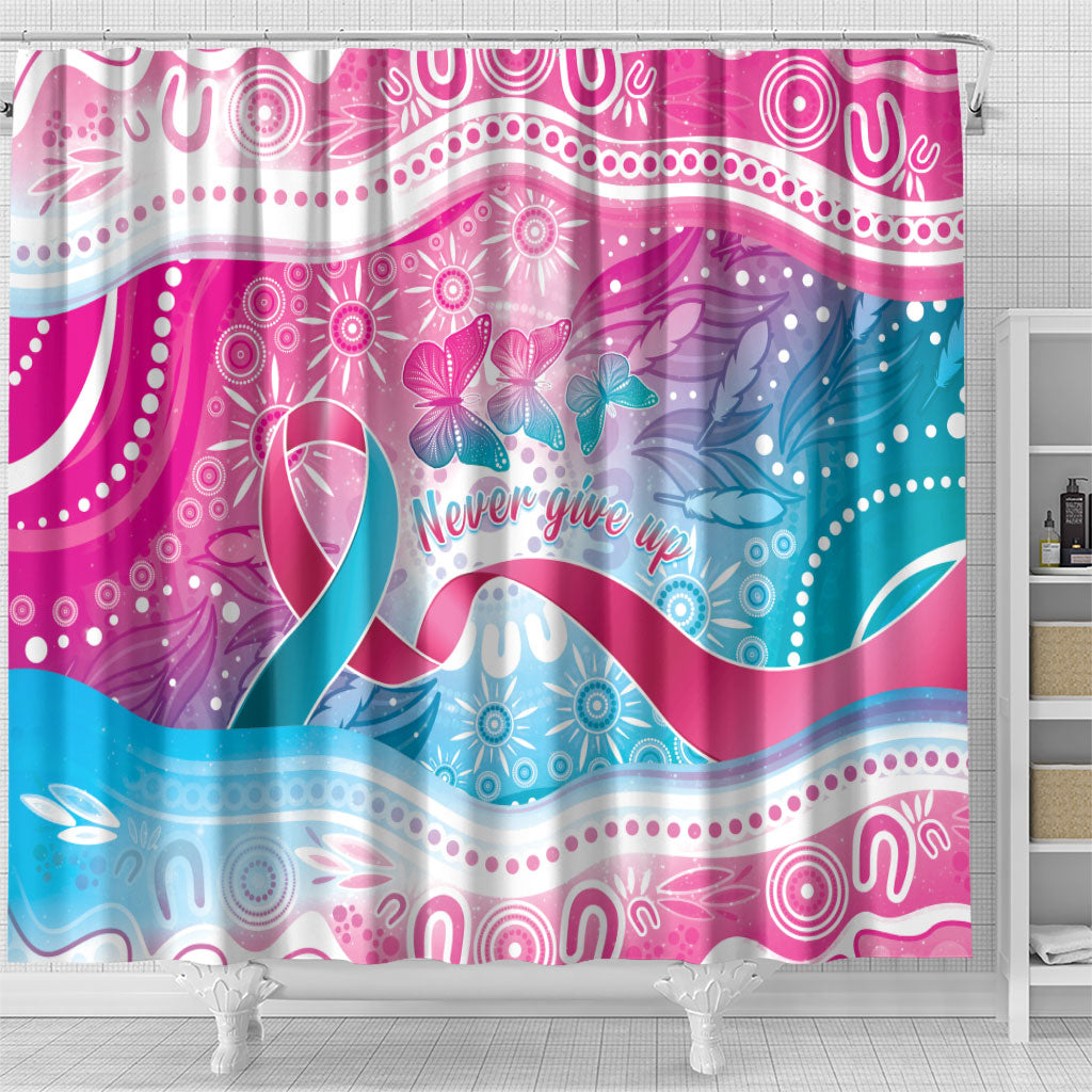 Australia Hereditary Cancer Support Shower Curtain Never Give Up