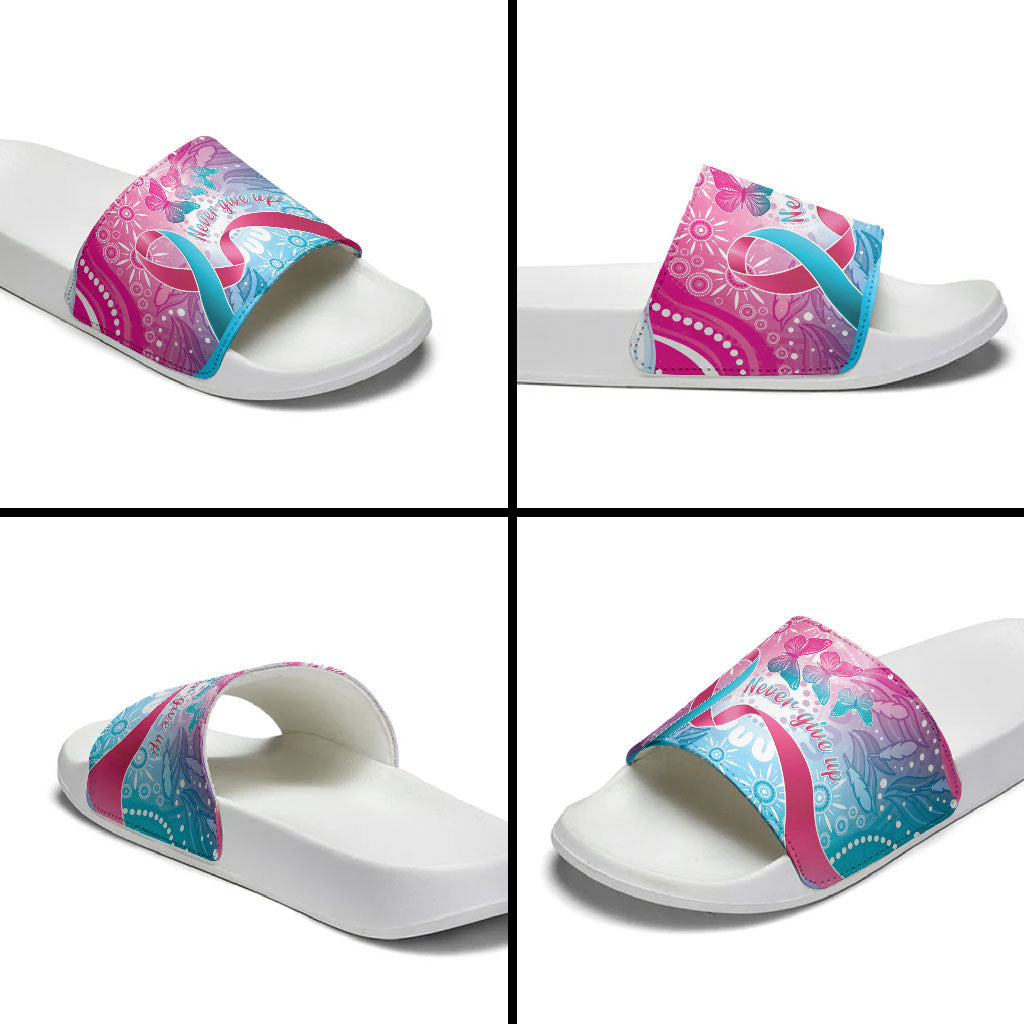 Australia Hereditary Cancer Support Slide Sandals Never Give Up