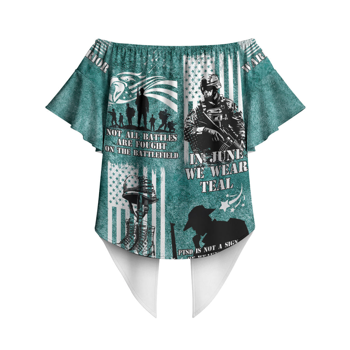 Veteran PTSD Off Shoulder Wrap Waist Top Not A Sign Of Weakness It Is Earned By Doing What Others Fear