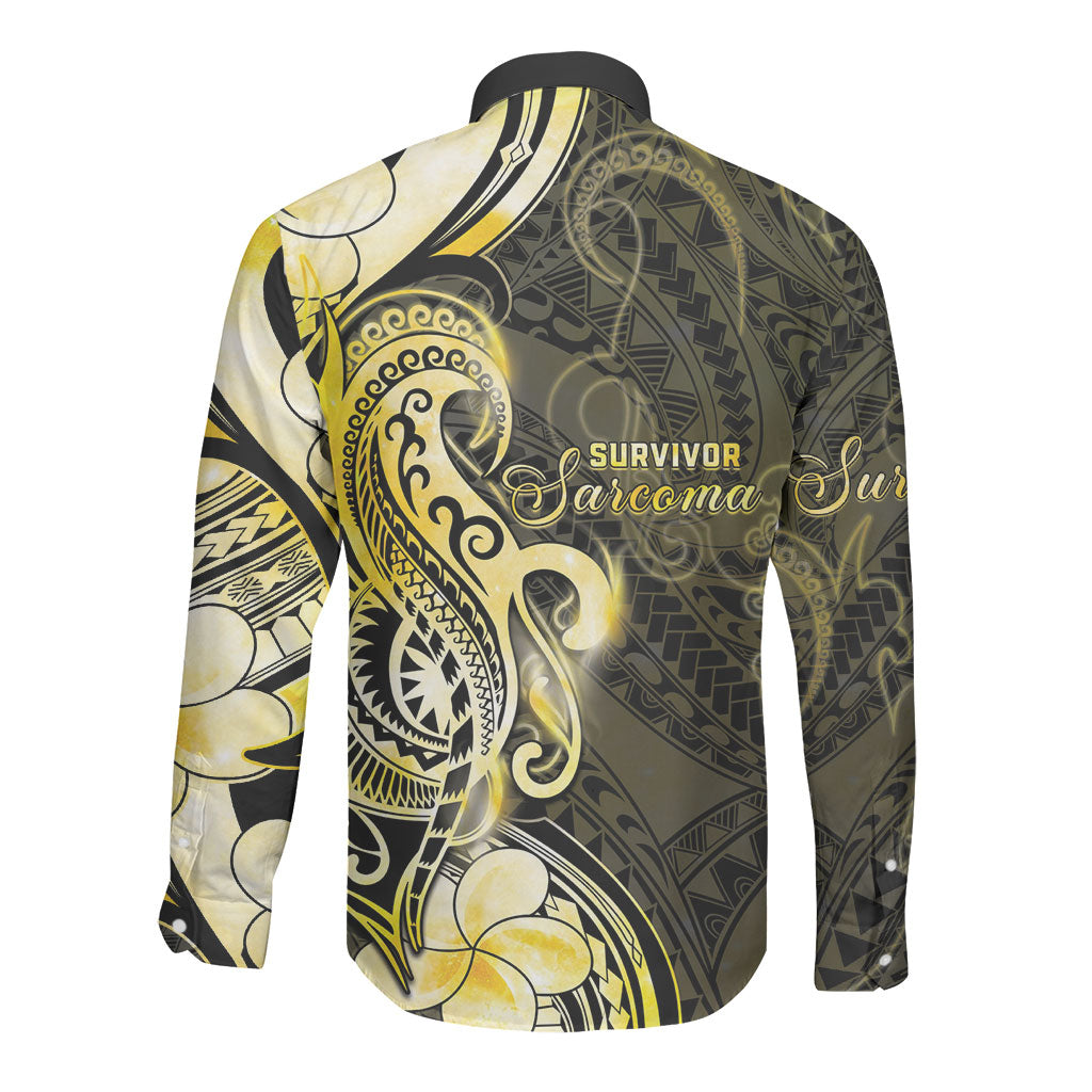 Sarcoma Support Long Sleeve Button Shirt You Are Stronger Than Sarcoma