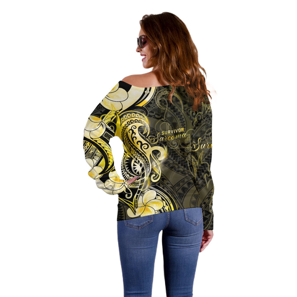 Sarcoma Support Off Shoulder Sweater You Are Stronger Than Sarcoma