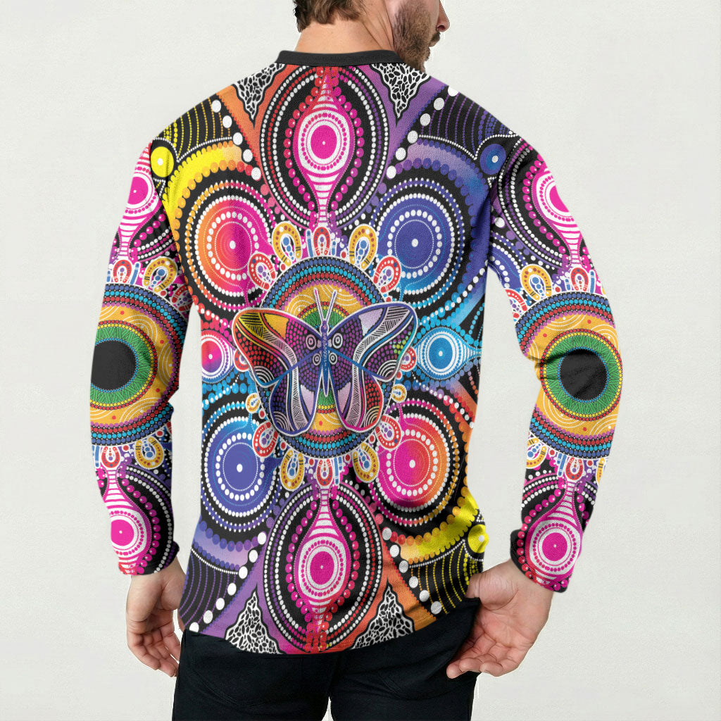 Australia Indigenous Autism Support Button Sweatshirt Its Okay To Be Different