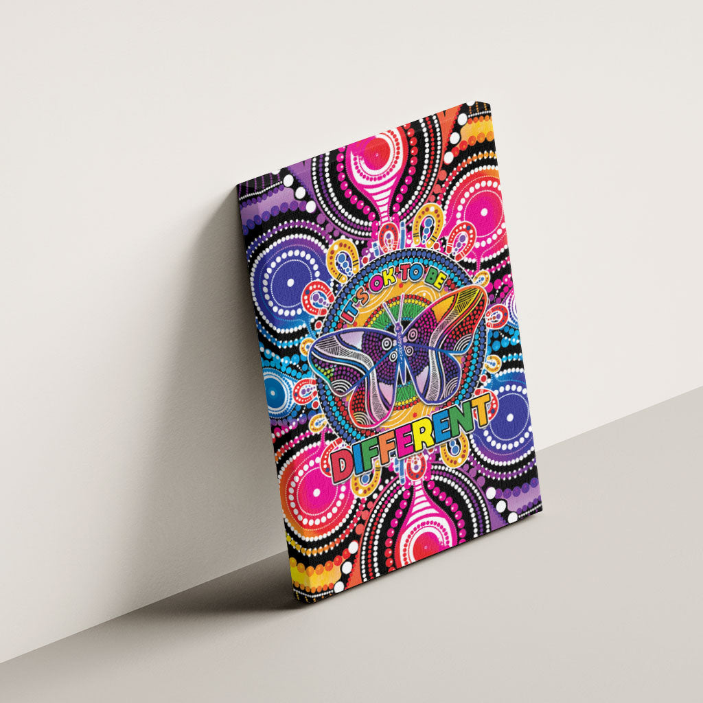 Australia Indigenous Autism Support Canvas Wall Art Its Okay To Be Different