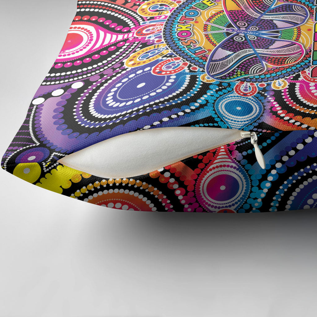 Australia Indigenous Autism Support Pillow Cover Its Okay To Be Different