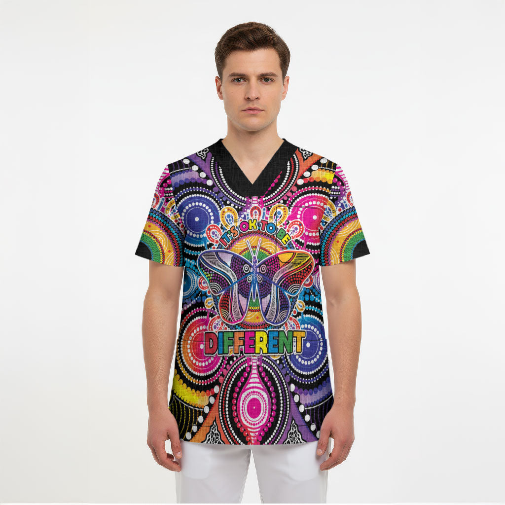 Australia Indigenous Autism Support Scrub Top Its Okay To Be Different