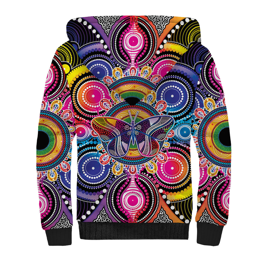 Australia Indigenous Autism Support Sherpa Hoodie Its Okay To Be Different