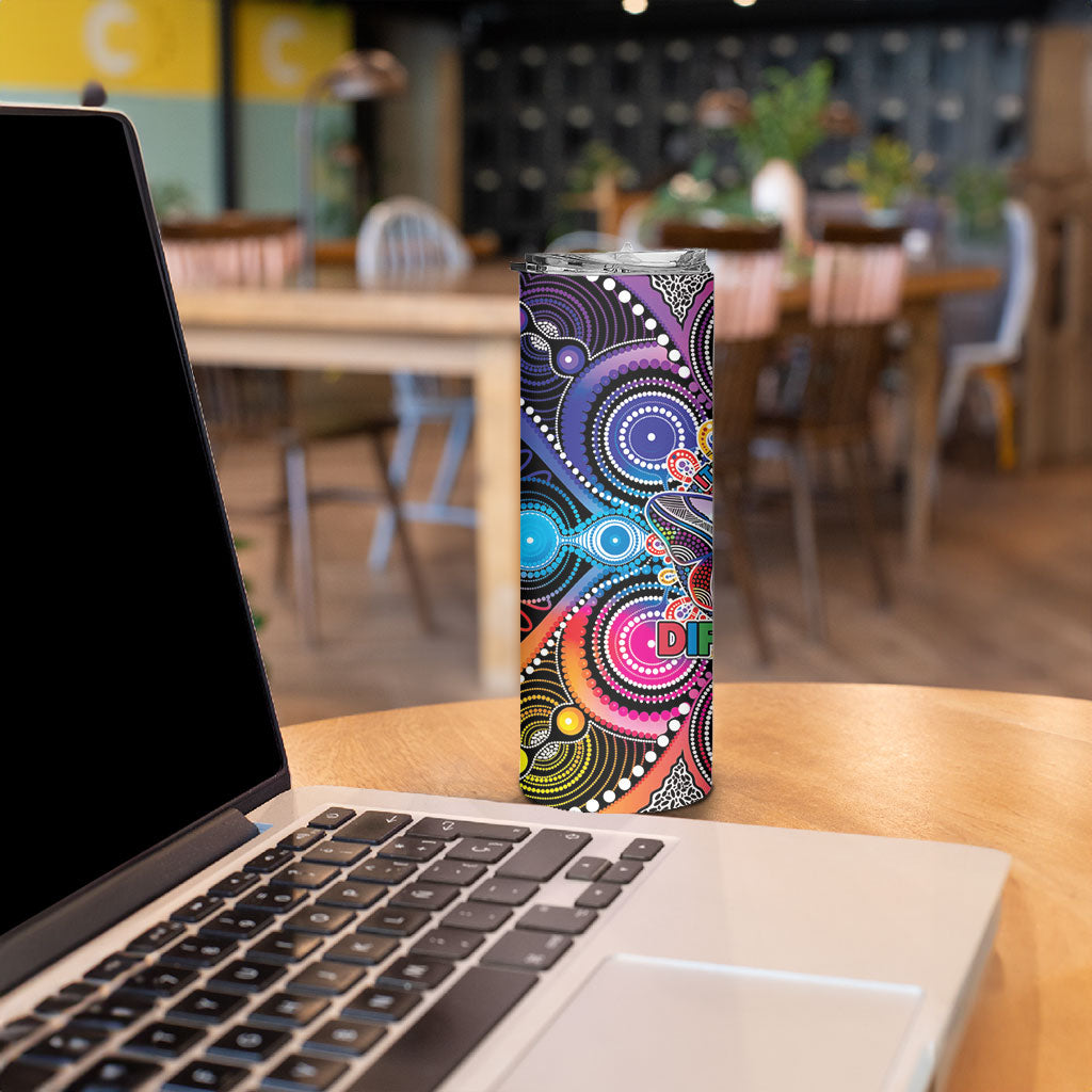 Australia Indigenous Autism Support Skinny Tumbler Its Okay To Be Different