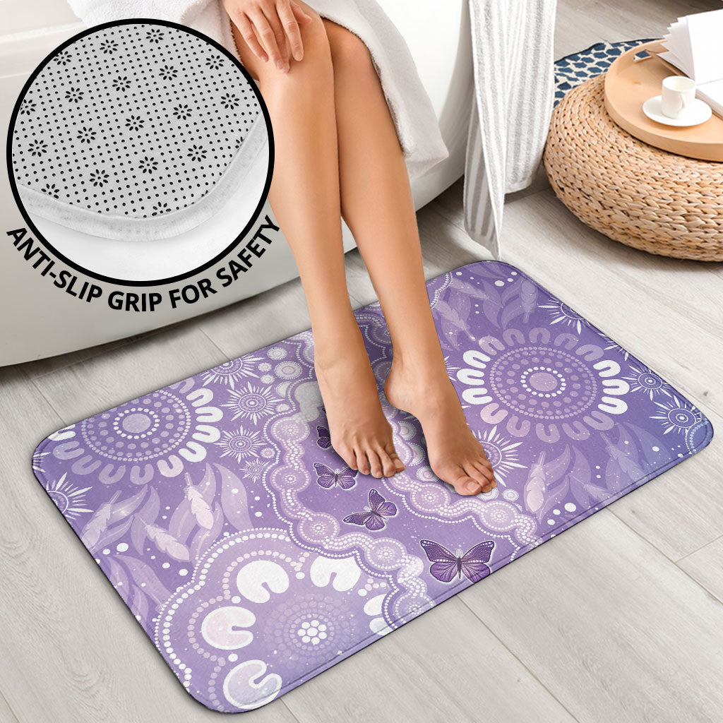 Australia Epilepsy Support Bathroom Set Purple Butterflies Aboriginal
