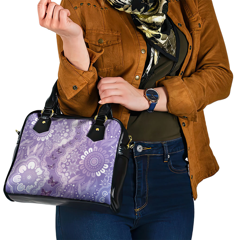 Australia Epilepsy Support Shoulder Handbag Purple Butterflies Aboriginal