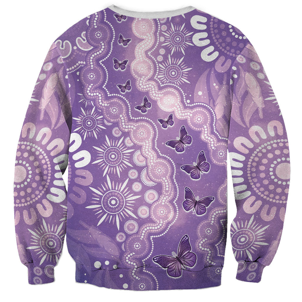 Australia Epilepsy Support Sweatshirt Purple Butterflies Aboriginal