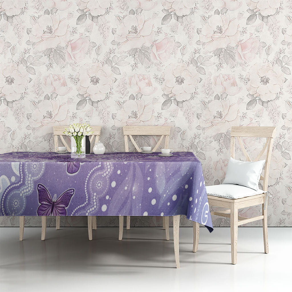 Australia Epilepsy Support Tablecloth Purple Butterflies Aboriginal