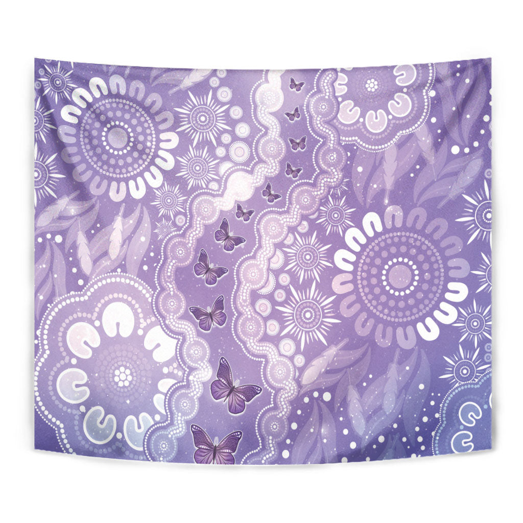 Australia Epilepsy Support Tapestry Purple Butterflies Aboriginal