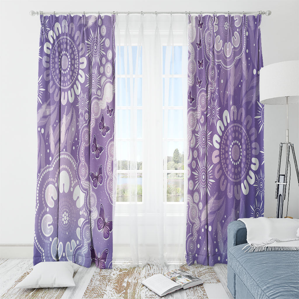Australia Epilepsy Support Window Curtain Purple Butterflies Aboriginal