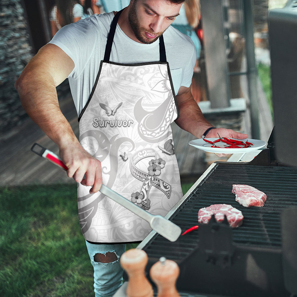 Brain Cancer Support Apron Ribbon Polynesian Pattern