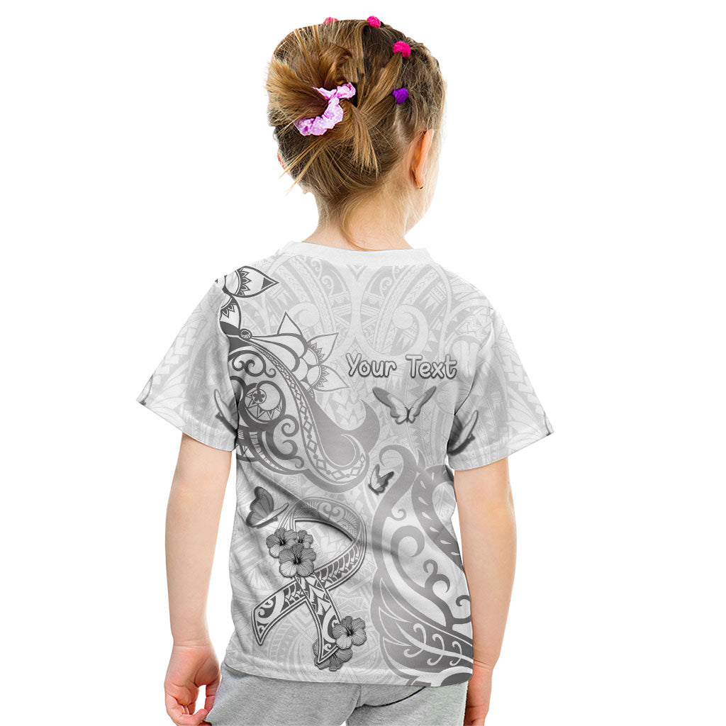 Personalised Brain Cancer Support Kid T Shirt Ribbon Polynesian Pattern