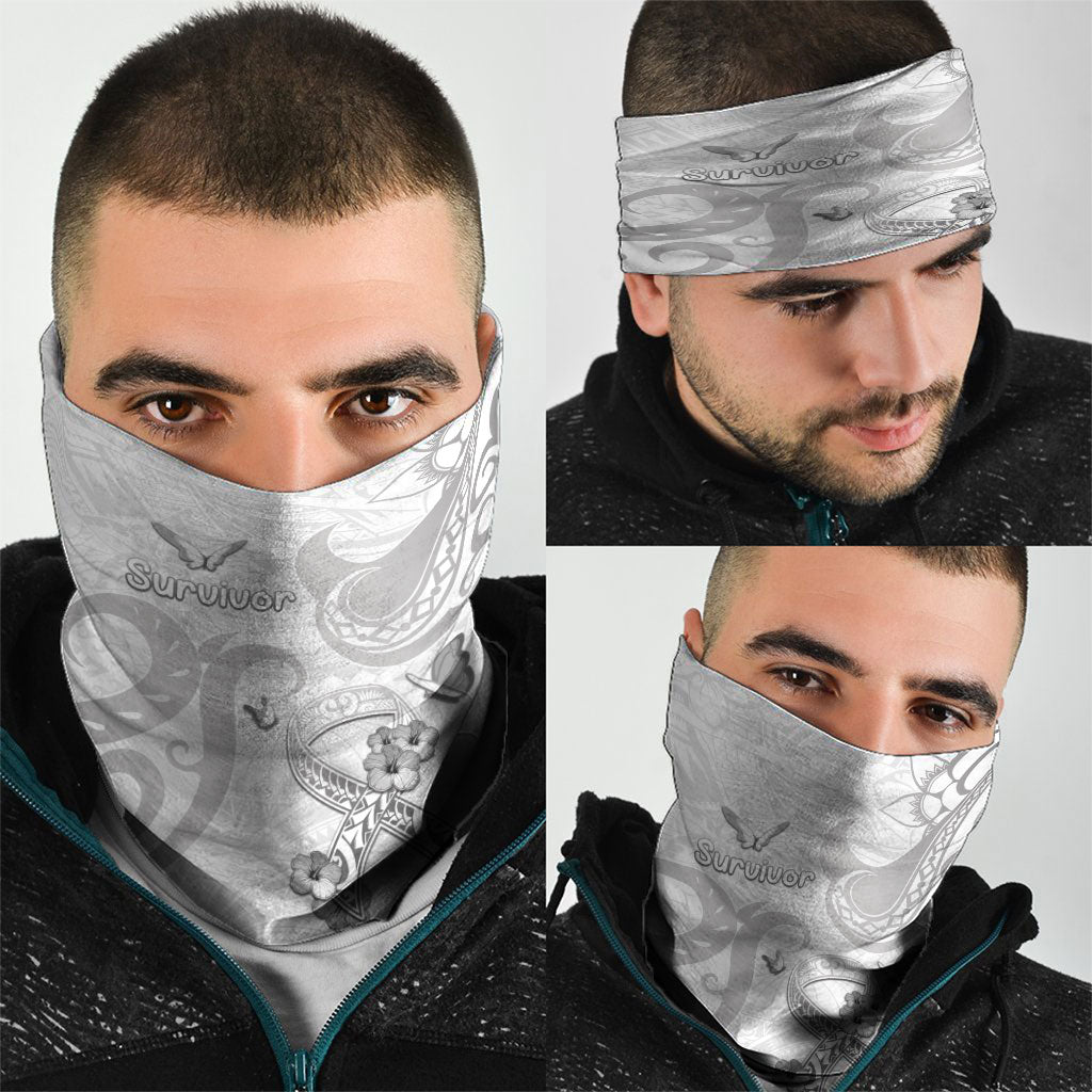 Brain Cancer Support Neck Gaiter Ribbon Polynesian Pattern