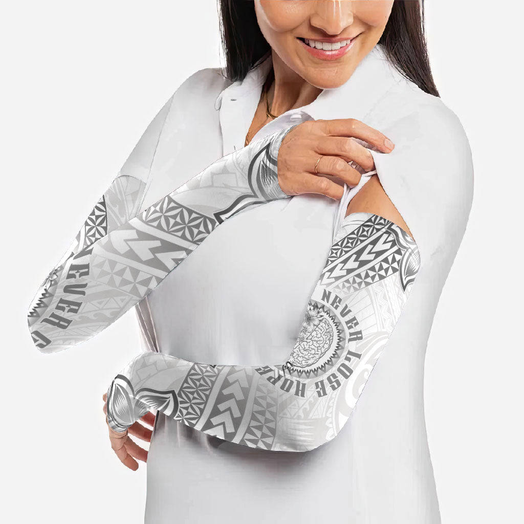 Brain Cancer Warrior Arm Sleeves Never Give Up