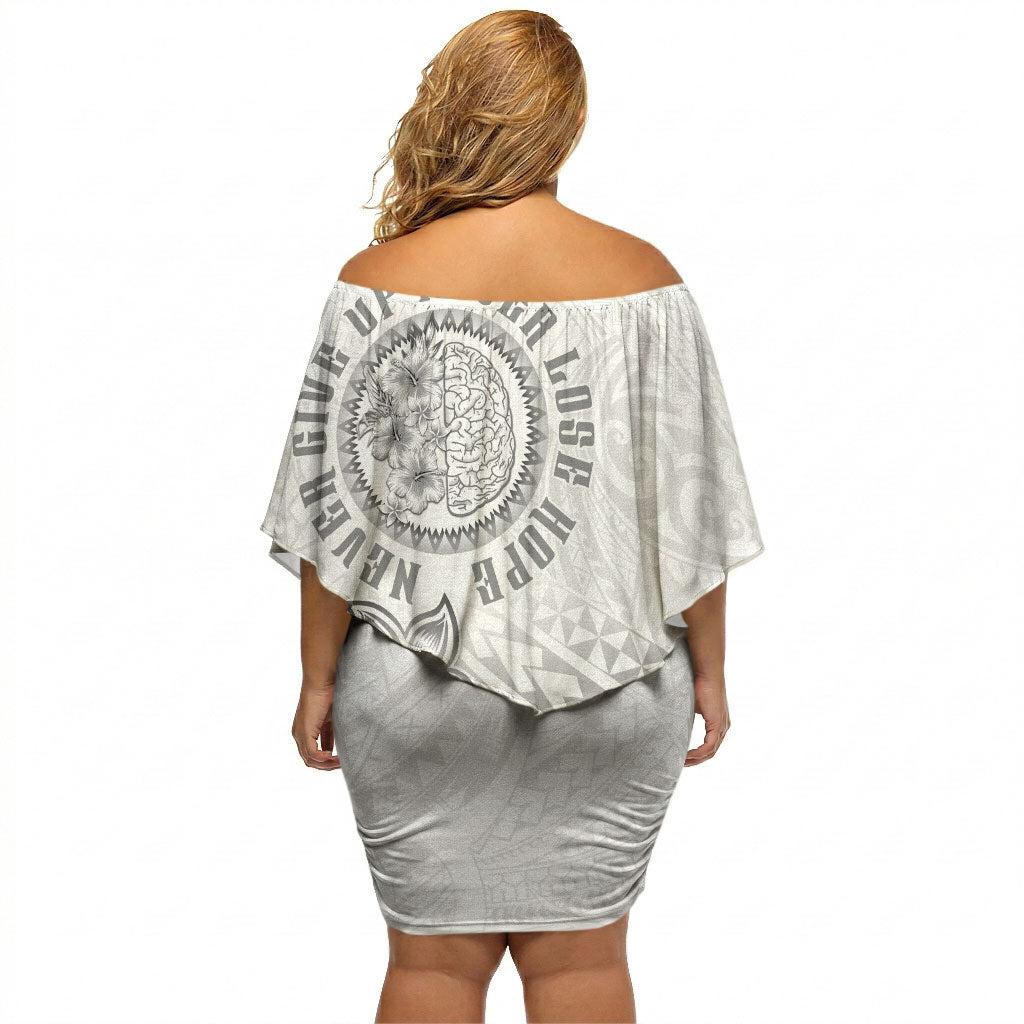 Brain Cancer Warrior Off Shoulder Short Dress Never Give Up