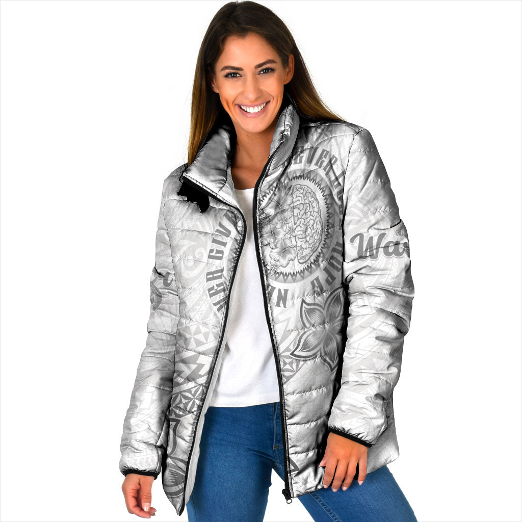 Brain Cancer Warrior Padded Jacket Never Give Up