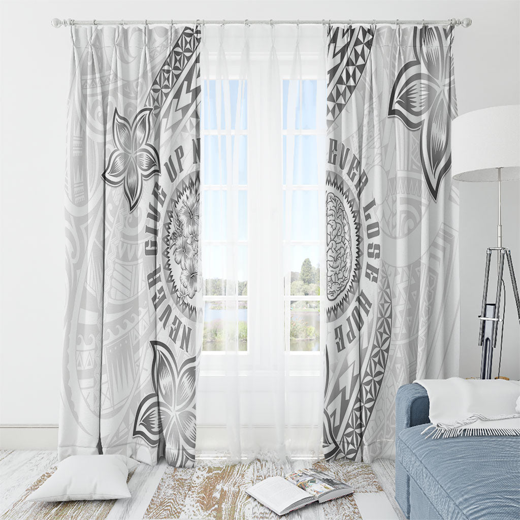 Brain Cancer Warrior Window Curtain Never Give Up