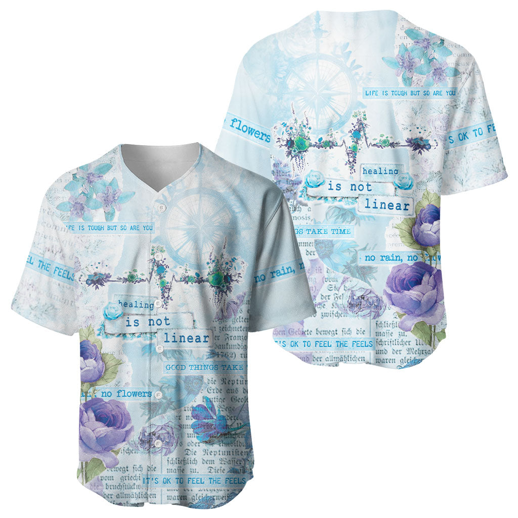 Mental Health Baseball Jersey Healing Is Not Linear