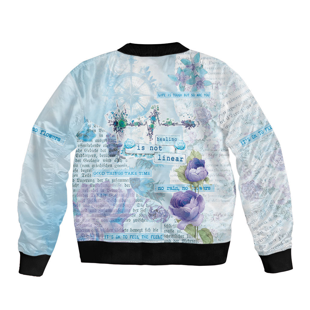 Mental Health Bomber Jacket Healing Is Not Linear
