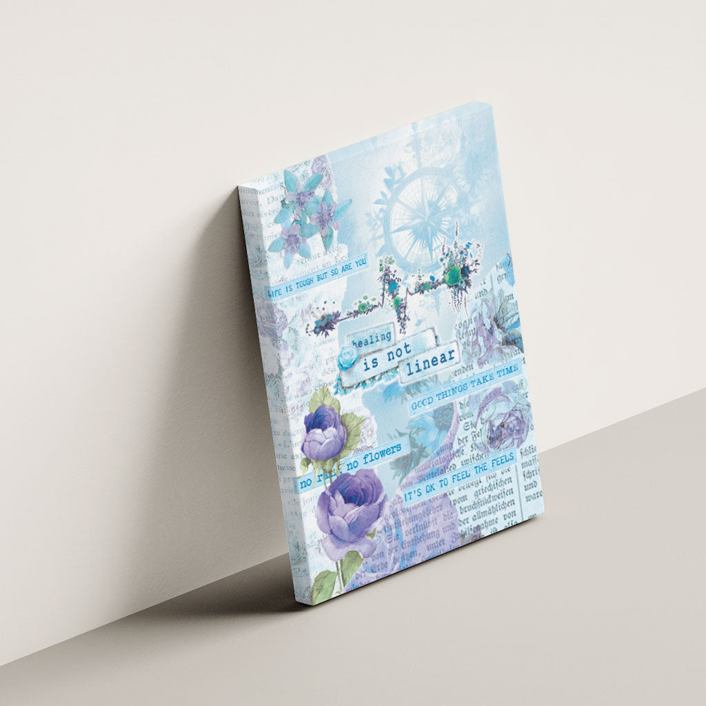 Mental Health Canvas Wall Art Healing Is Not Linear
