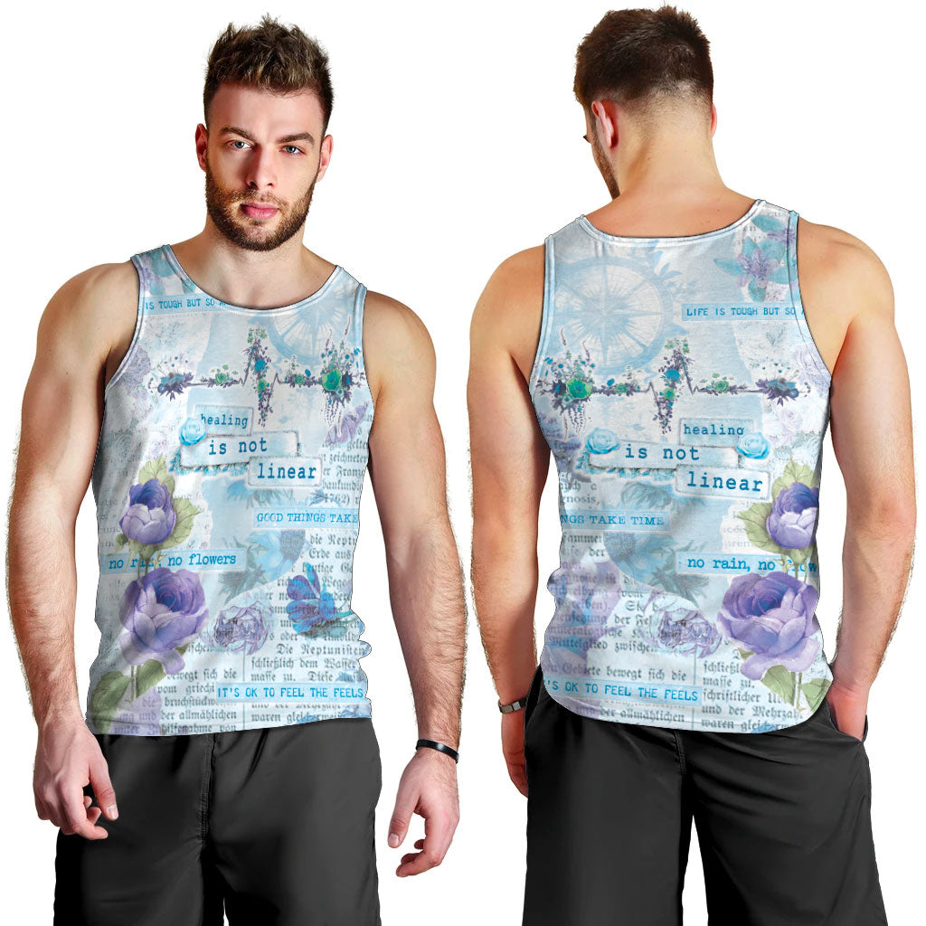 Mental Health Men Tank Top Healing Is Not Linear