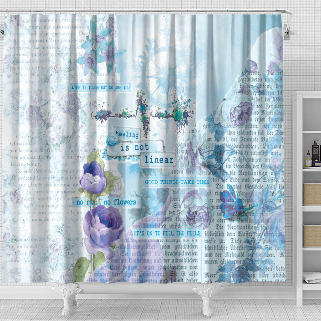 Mental Health Shower Curtain Healing Is Not Linear