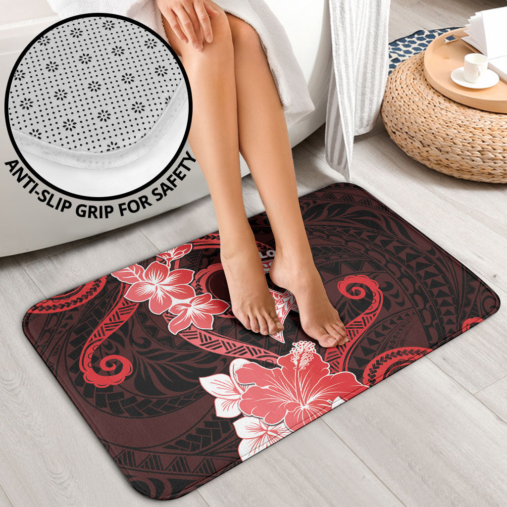 Heart Health Support Bathroom Set Warrior Wears Red Polynesian Style