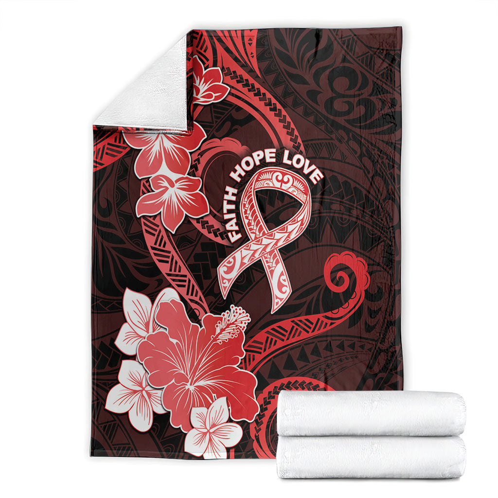 Heart Health Support Blanket Warrior Wears Red Polynesian Style