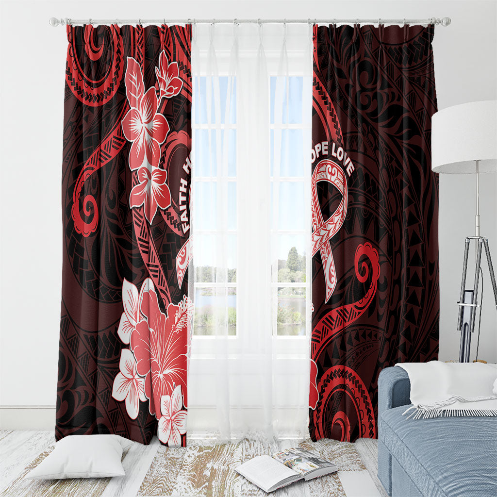 Heart Health Support Window Curtain Warrior Wears Red Polynesian Style
