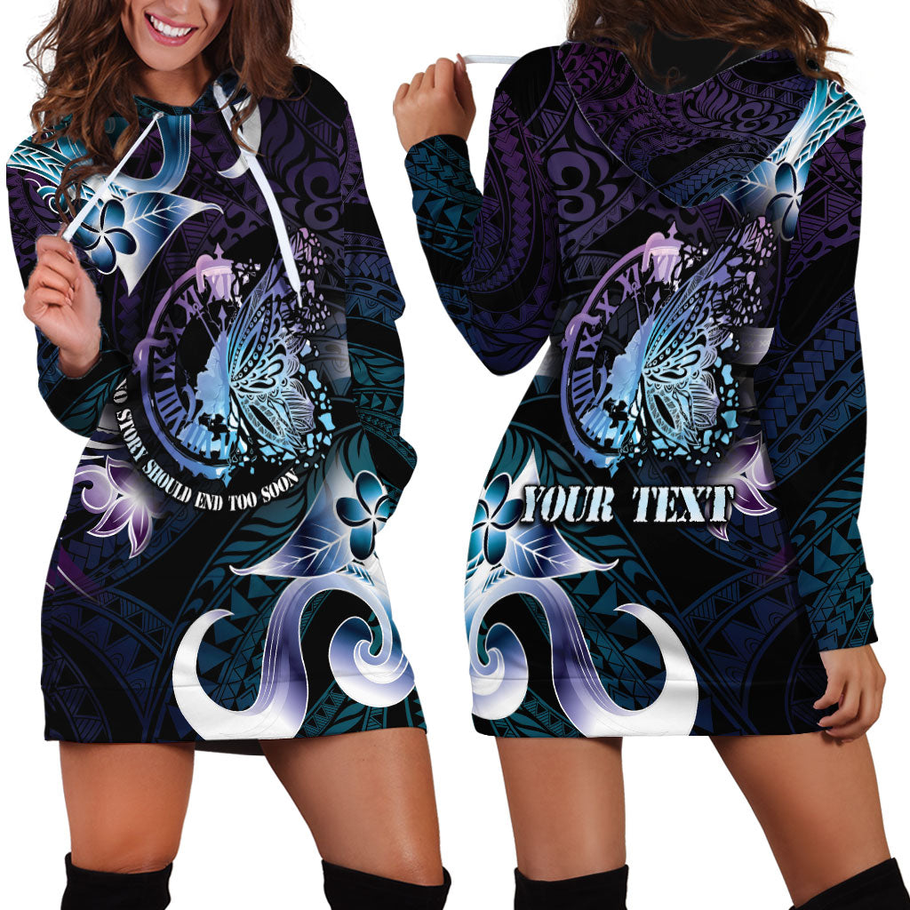 Personalised Polynesia Suicide Prevention Hoodie Dress No Story Should End Too Soon