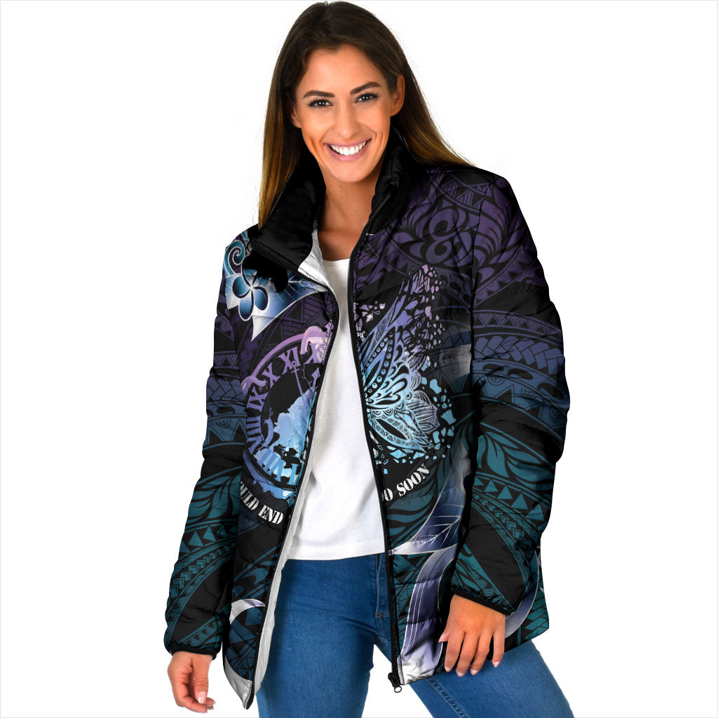 Personalised Polynesia Suicide Prevention Padded Jacket No Story Should End Too Soon