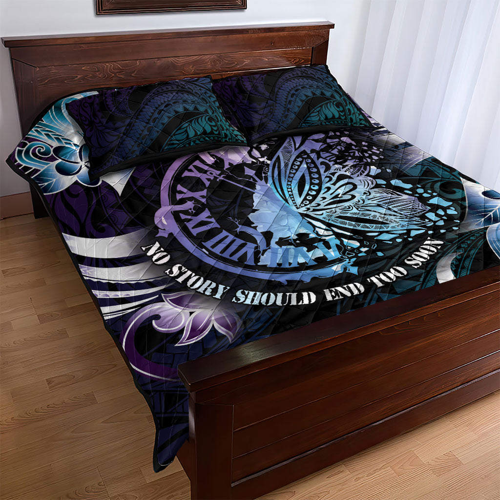Polynesia Suicide Prevention Quilt Bed Set No Story Should End Too Soon