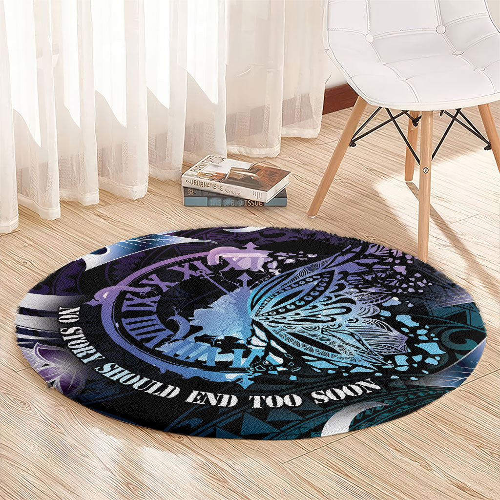 Polynesia Suicide Prevention Round Carpet No Story Should End Too Soon