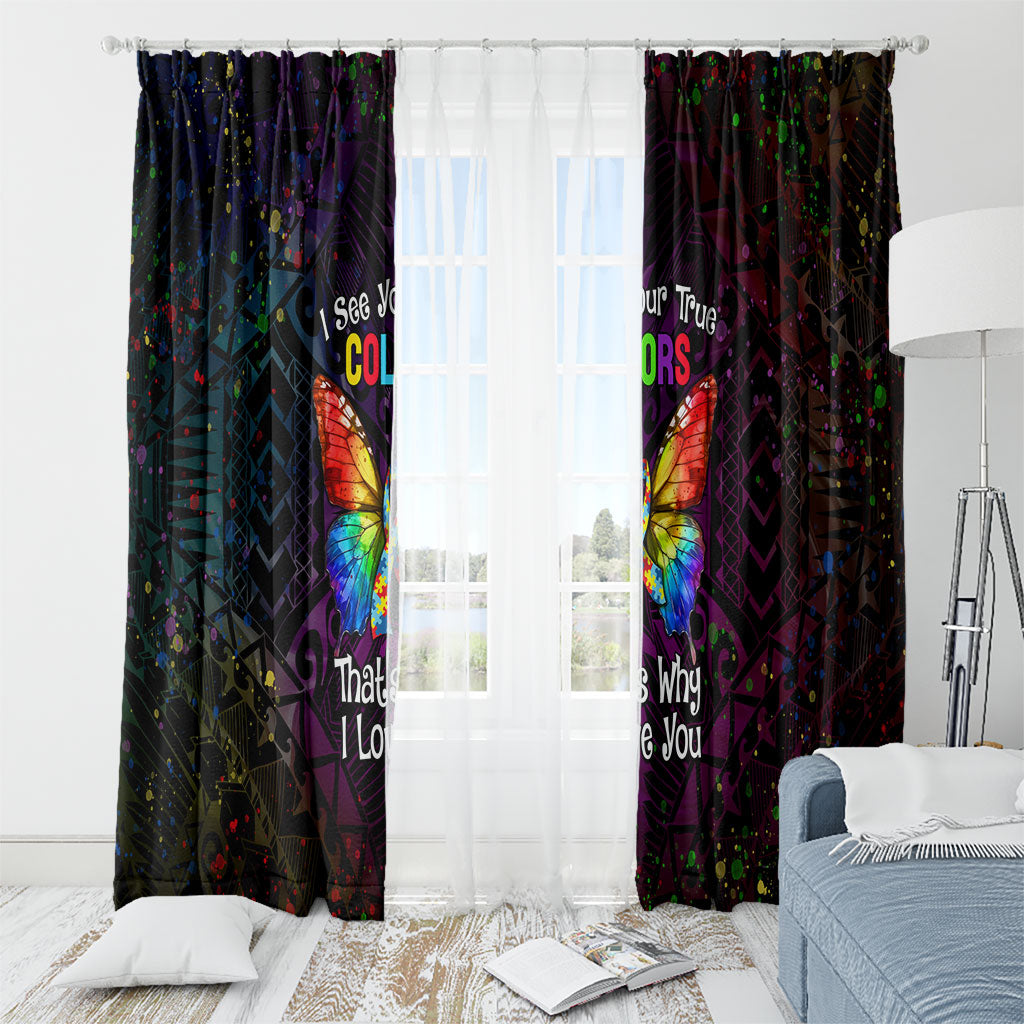 I See Your True Colors Window Curtain Autism Support