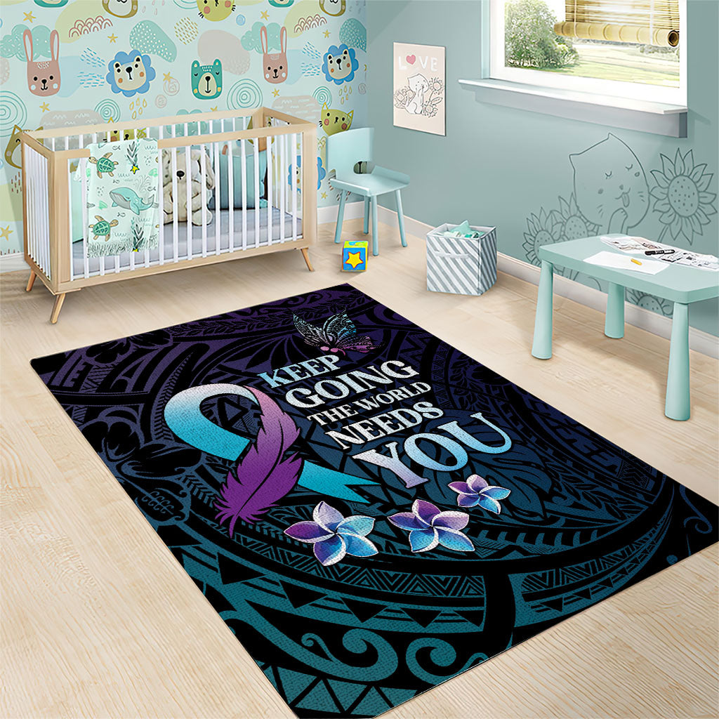 Polynesia Suicide Prevention Area Rug Keep Going The World Needs You