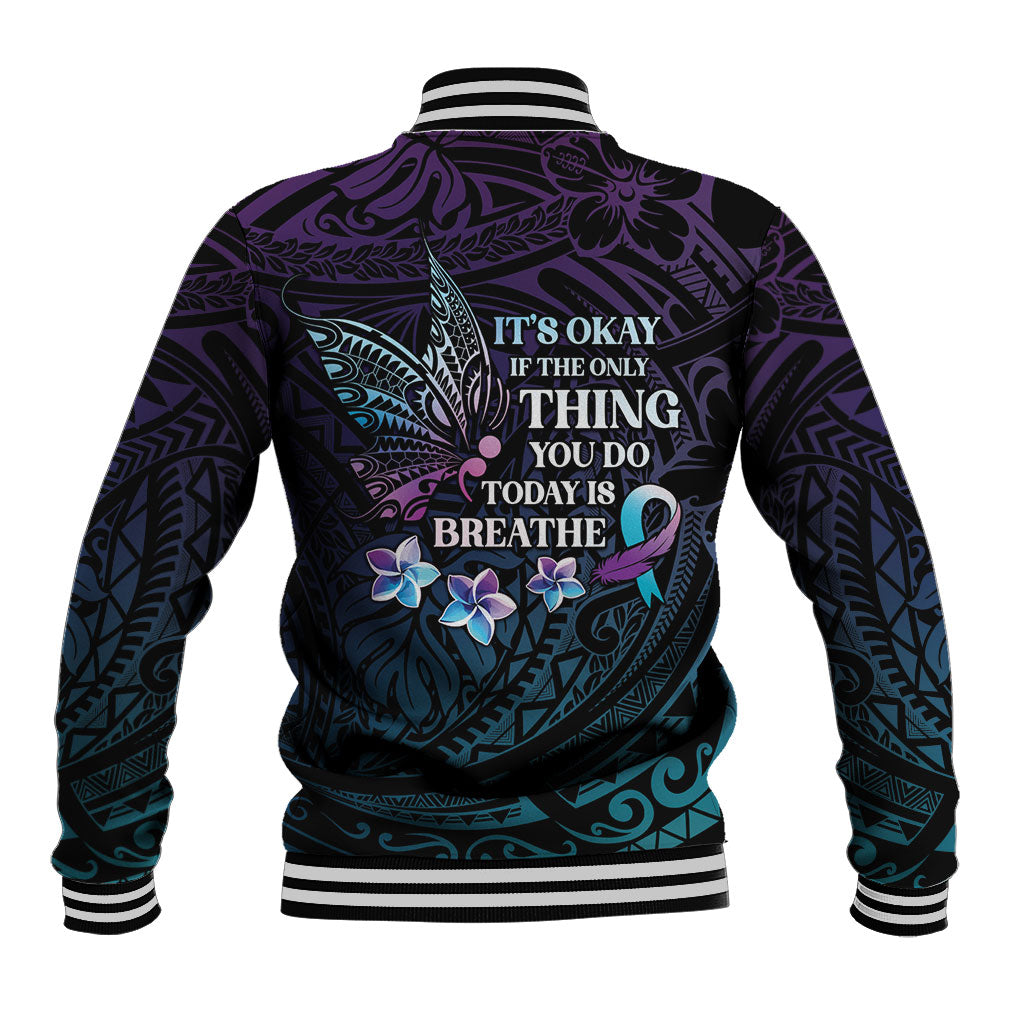 Polynesia Suicide Prevention Baseball Jacket Keep Going The World Needs You