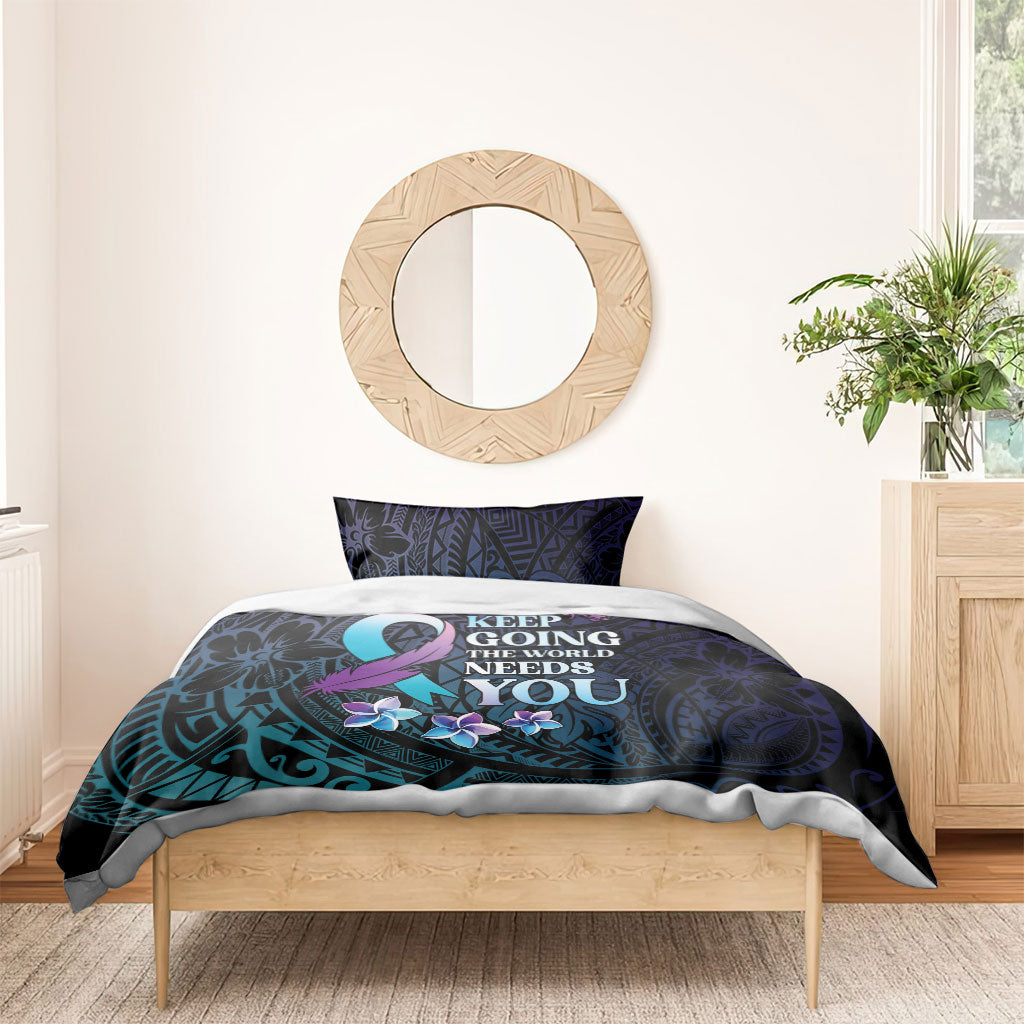 Polynesia Suicide Prevention Bedding Set Keep Going The World Needs You