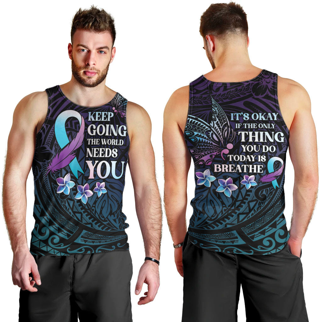 Polynesia Suicide Prevention Men Tank Top Keep Going The World Needs You