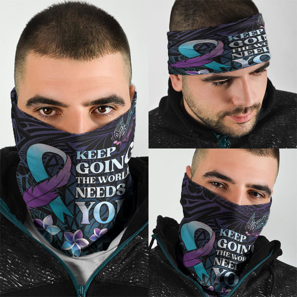Polynesia Suicide Prevention Neck Gaiter Keep Going The World Needs You