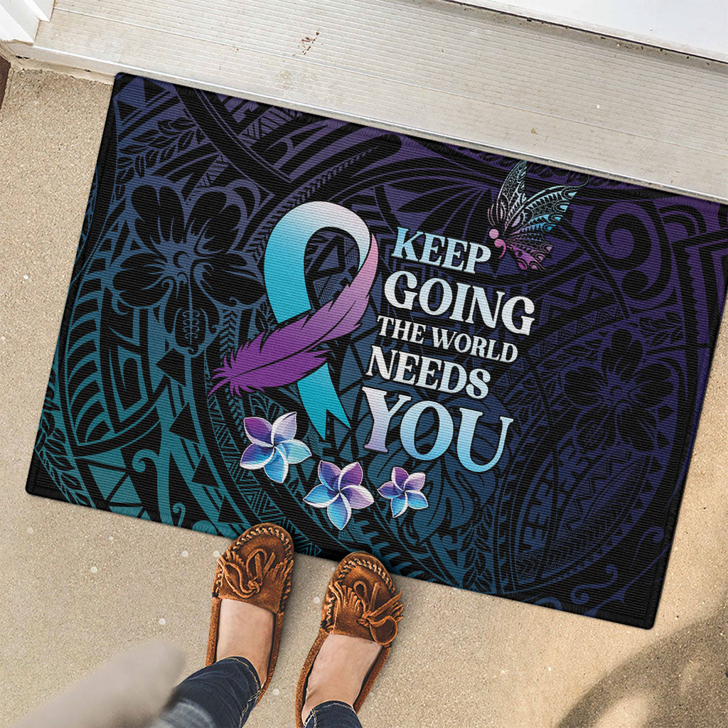 Polynesia Suicide Prevention Rubber Doormat Keep Going The World Needs You