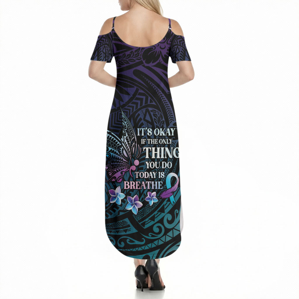 Polynesia Suicide Prevention Summer Maxi Dress Keep Going The World Needs You